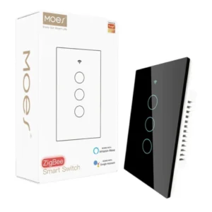Interruptor Tecla MOES Smart Pared Táctil ZigBee 3 Canales