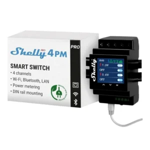 Shelly Pro 4PM - Relé - WIFI & Ethernet - Control Profesional para Domótica